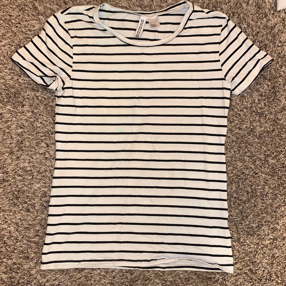 black and white striped shirt